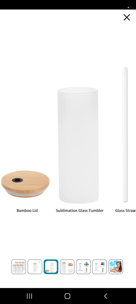 Glass Tumbler w/Bamboo Top