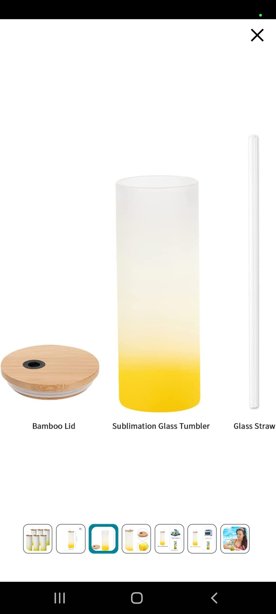 Glass Tumbler w/Bamboo Top