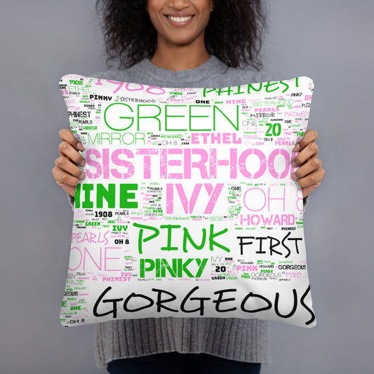 Pink/Green Basic Pillow