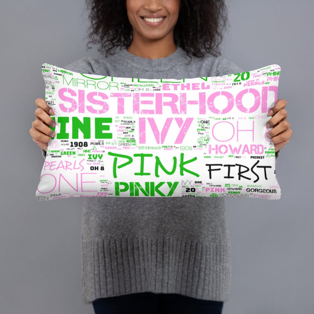 Pink/Green Basic Pillow