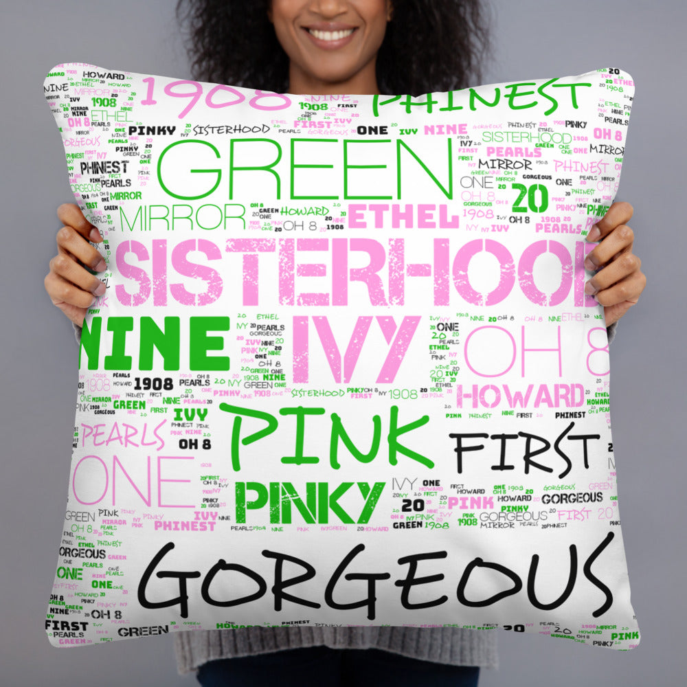 Pink/Green Basic Pillow